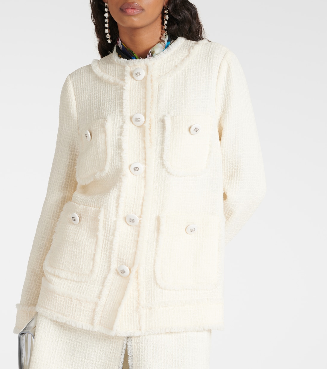 Chaqueta de tweed de mezcla de lana | Dolce&Gabbana