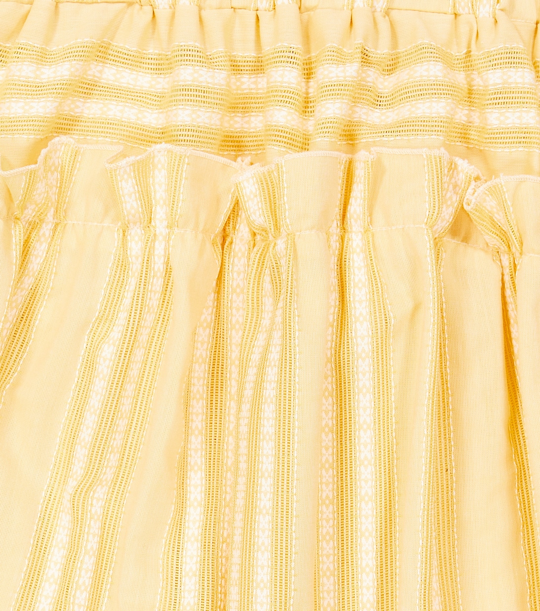 Vestido de algodón fruncido bordado | Paade Mode