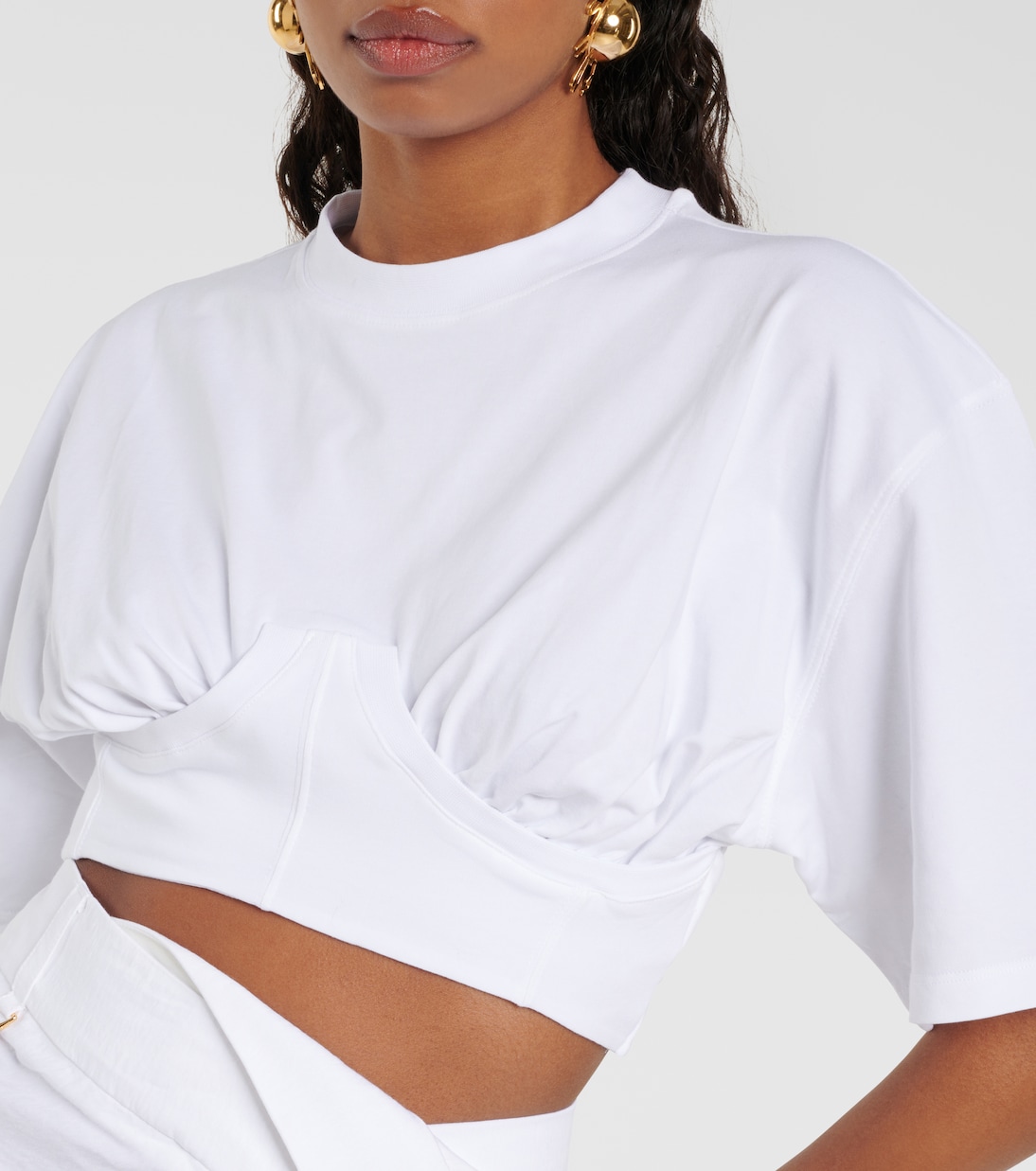 Le T-shirt Caraco cotton-blend crop top | Jacquemus