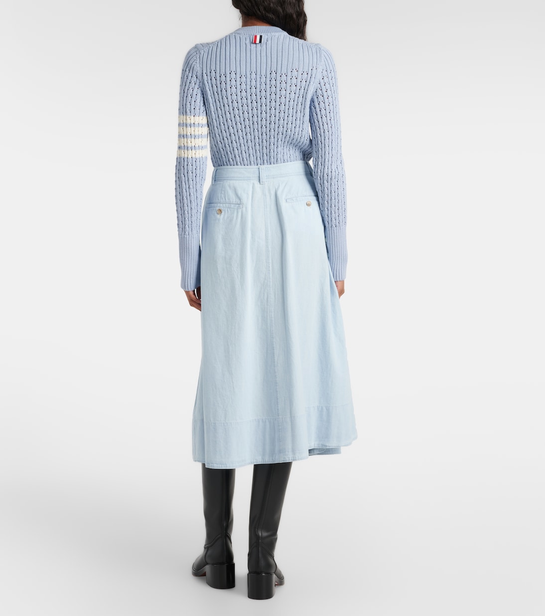 Falda midi acampanada de chambray | Polo Ralph Lauren