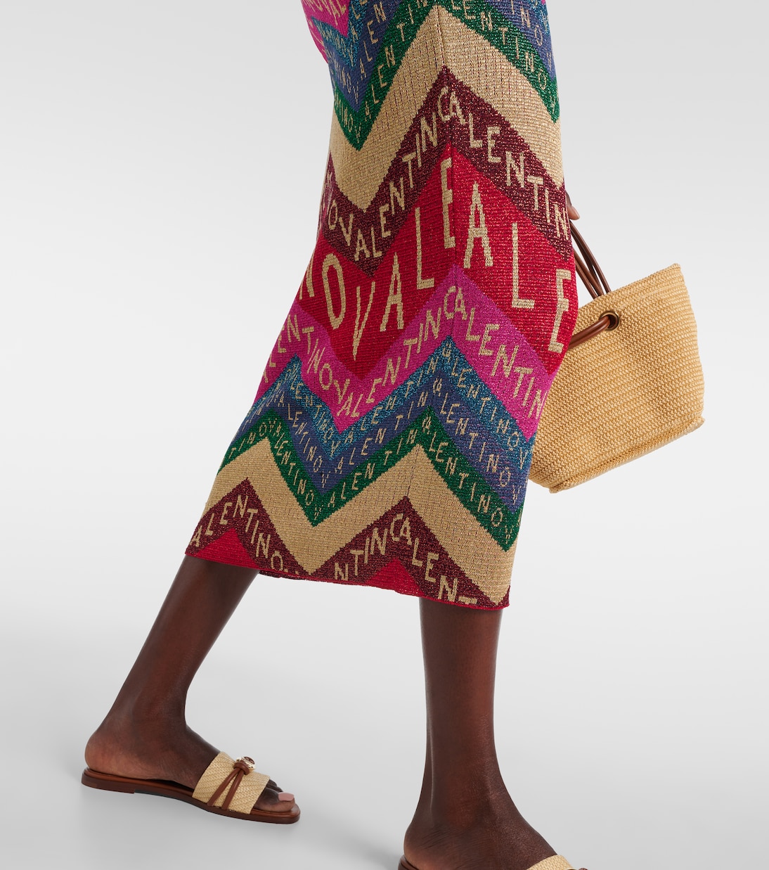 Vestido midi de Valentino Chevron | Valentino