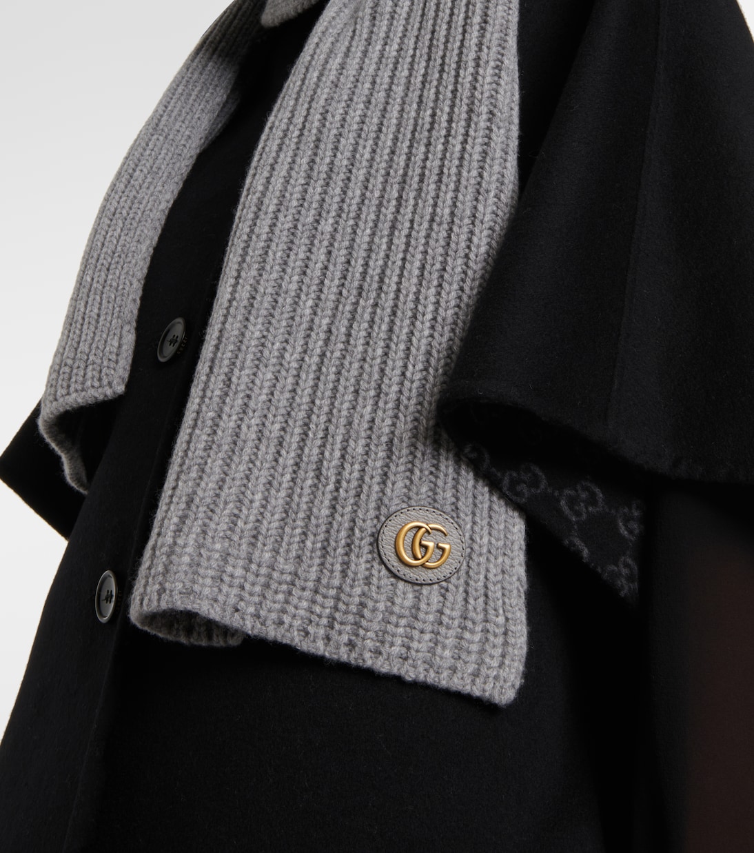 Sciarpa in lana e cashmere a coste | Gucci