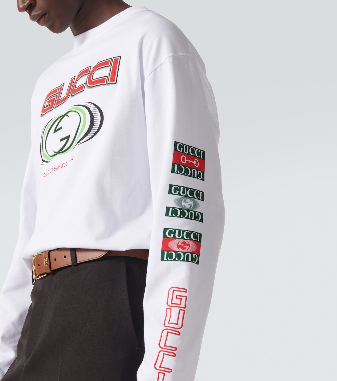 Gucci white long sleeve t shirt deals