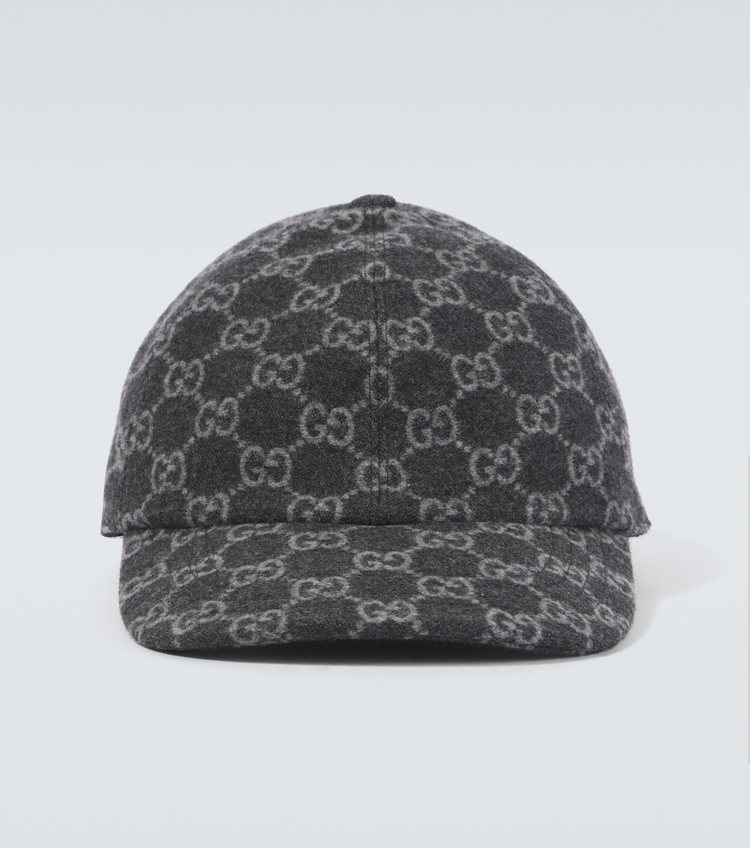 GG wool flannel baseball cap in grey Gucci Mytheresa