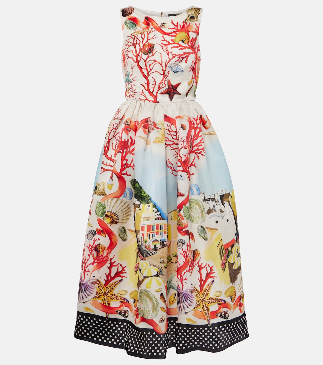 Vestido midi Capri de seda estampado | Dolce&Gabbana