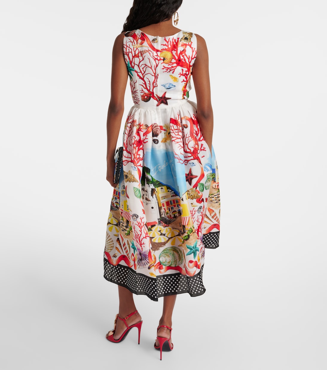 Vestido midi Capri de seda estampado | Dolce&Gabbana