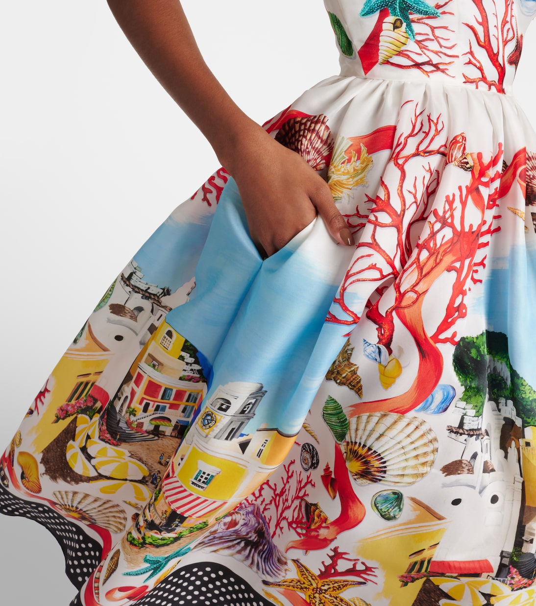 Vestido midi Capri de seda estampado | Dolce&Gabbana