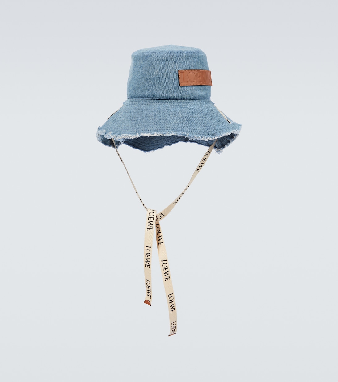 Logo distressed denim bucket hat in blue Loewe Mytheresa