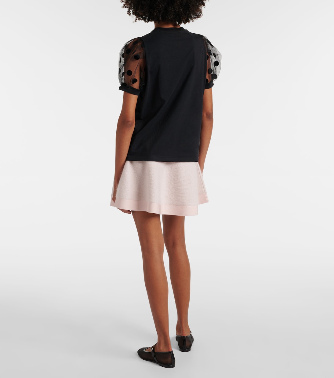 Polka dot tulle and jersey T-shirt | Nina Ricci
