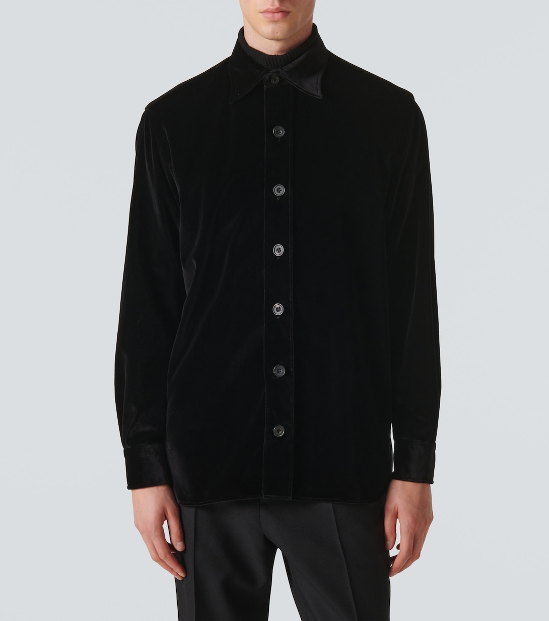Hemdjacke aus Baumwollsamt | Rubinacci