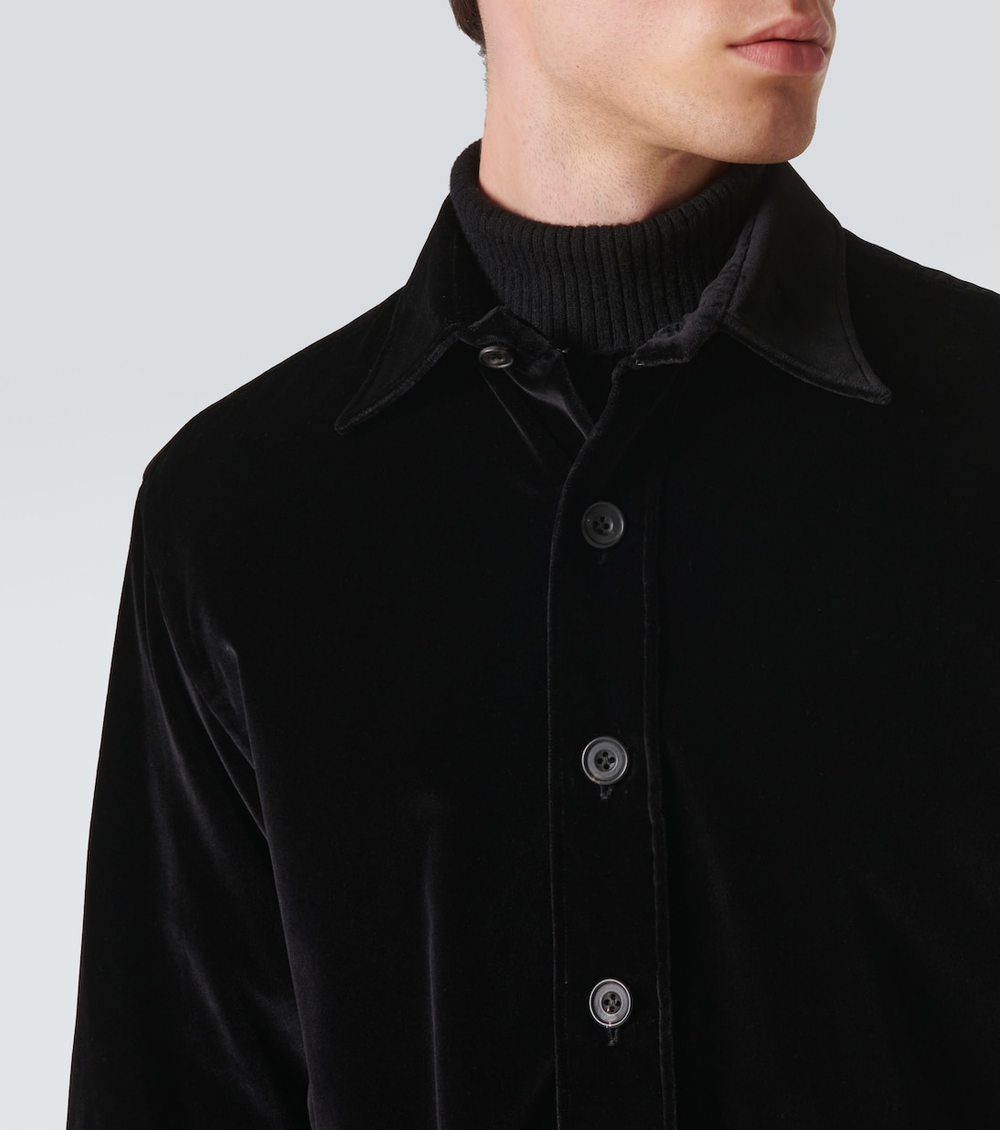 Hemdjacke aus Baumwollsamt | Rubinacci