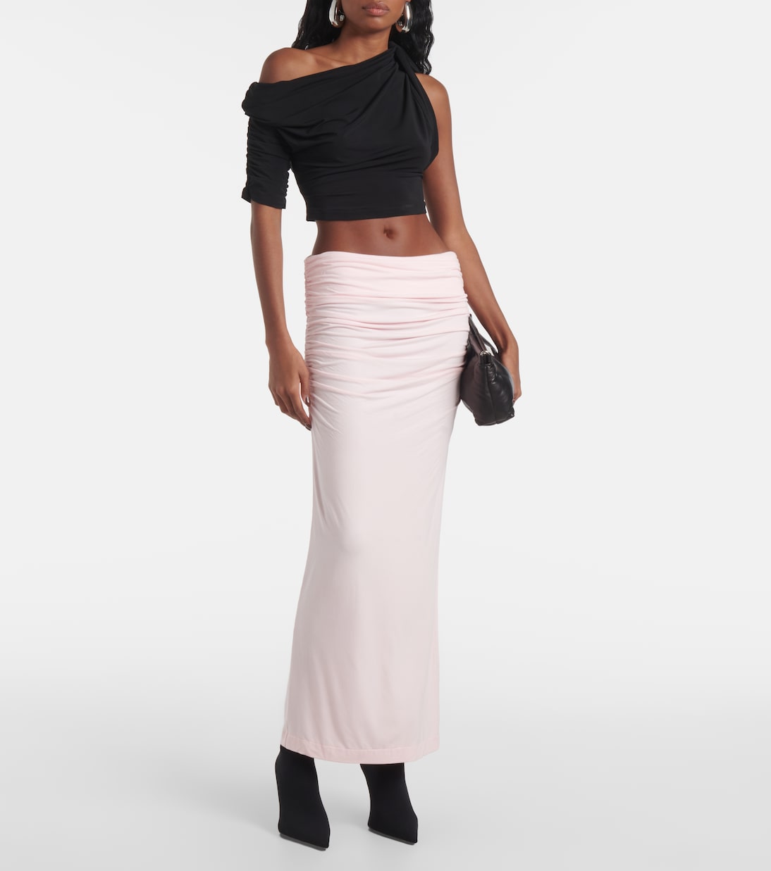 Falda larga Surge de jersey fruncido | Entire Studios