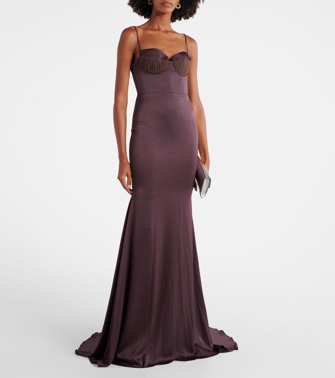 Robe longue en satin | Alex Perry