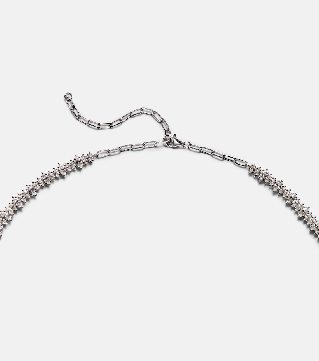Choker in oro bianco 18kt con diamanti e smeraldo | Anita Ko