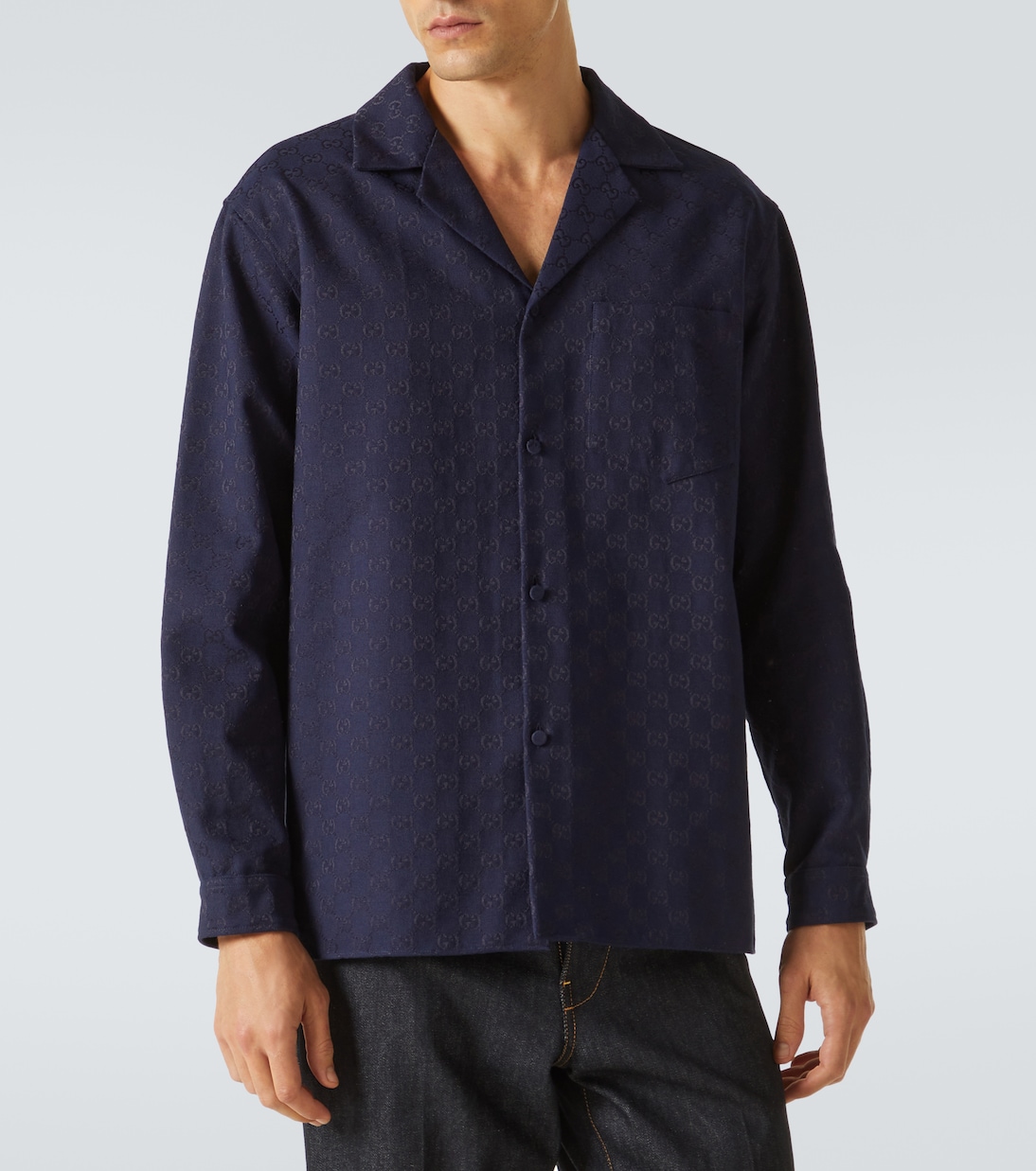 Camicia in canvas di misto cotone GG | Gucci