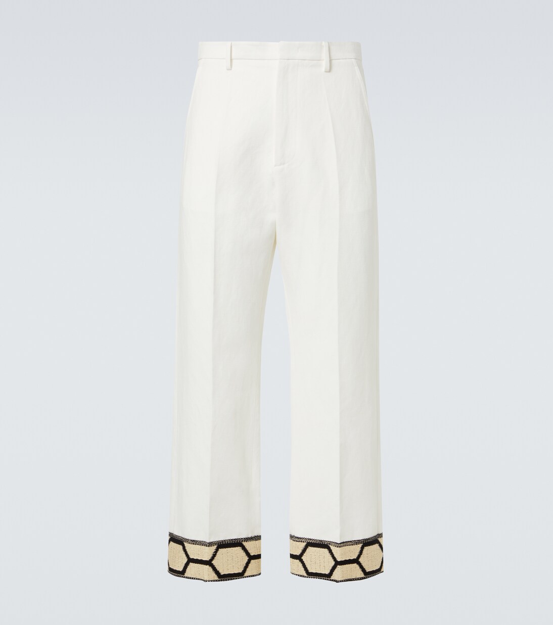 Pantaloni a gamba larga in cotone e lino | Valentino