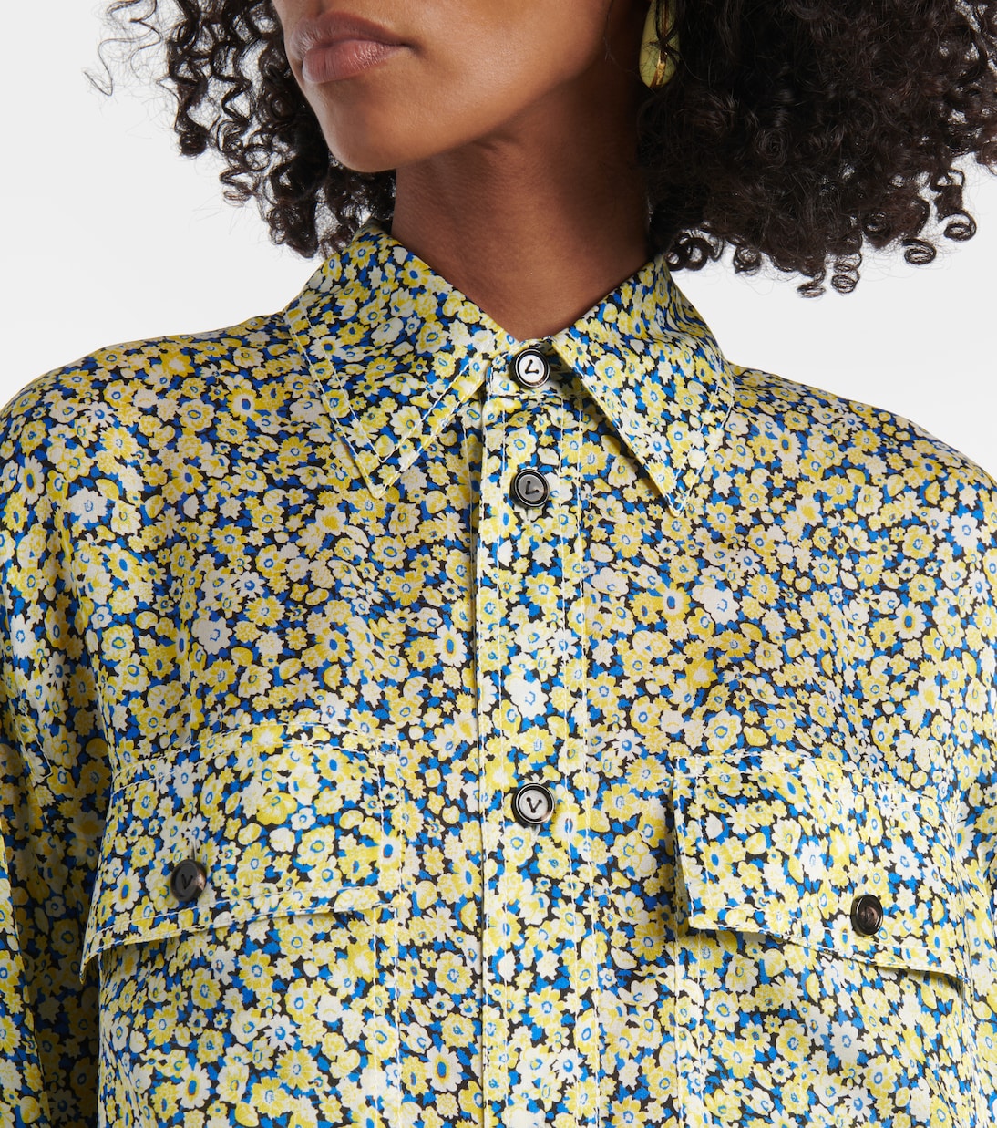 Chemise Daisy en soie à fleurs | Bottega Veneta