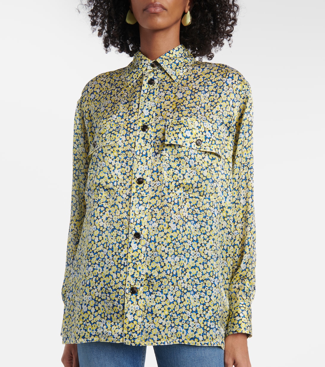 Chemise Daisy en soie à fleurs | Bottega Veneta