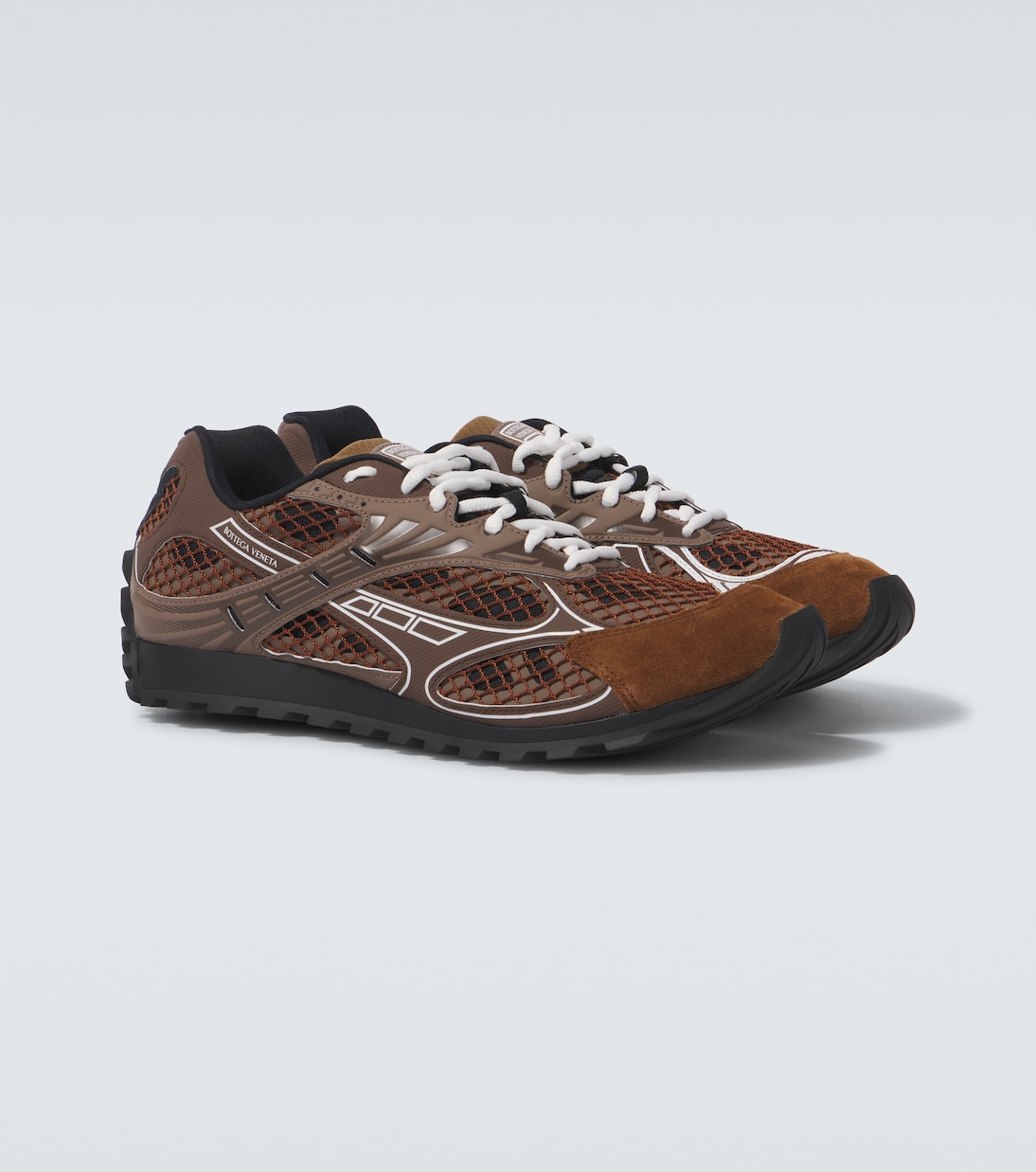 Orbit suede-trimmed sneakers | Bottega Veneta