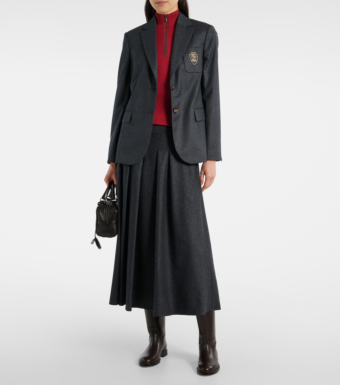Falda Midi de Lana Elegante por Brunello Cucinelli para Jóvenes Modernos