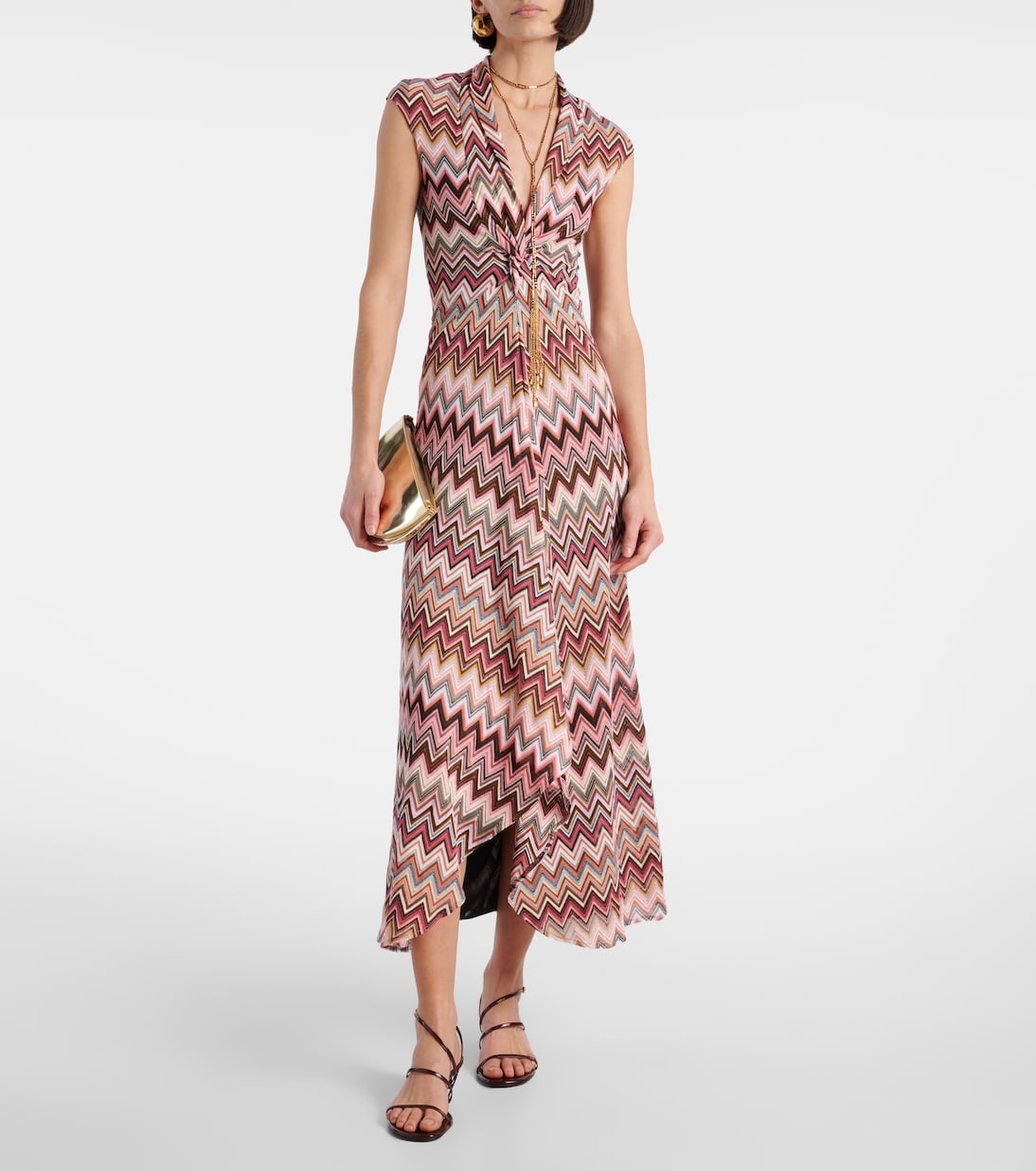 Abito midi a zig-zag con lamé | Missoni