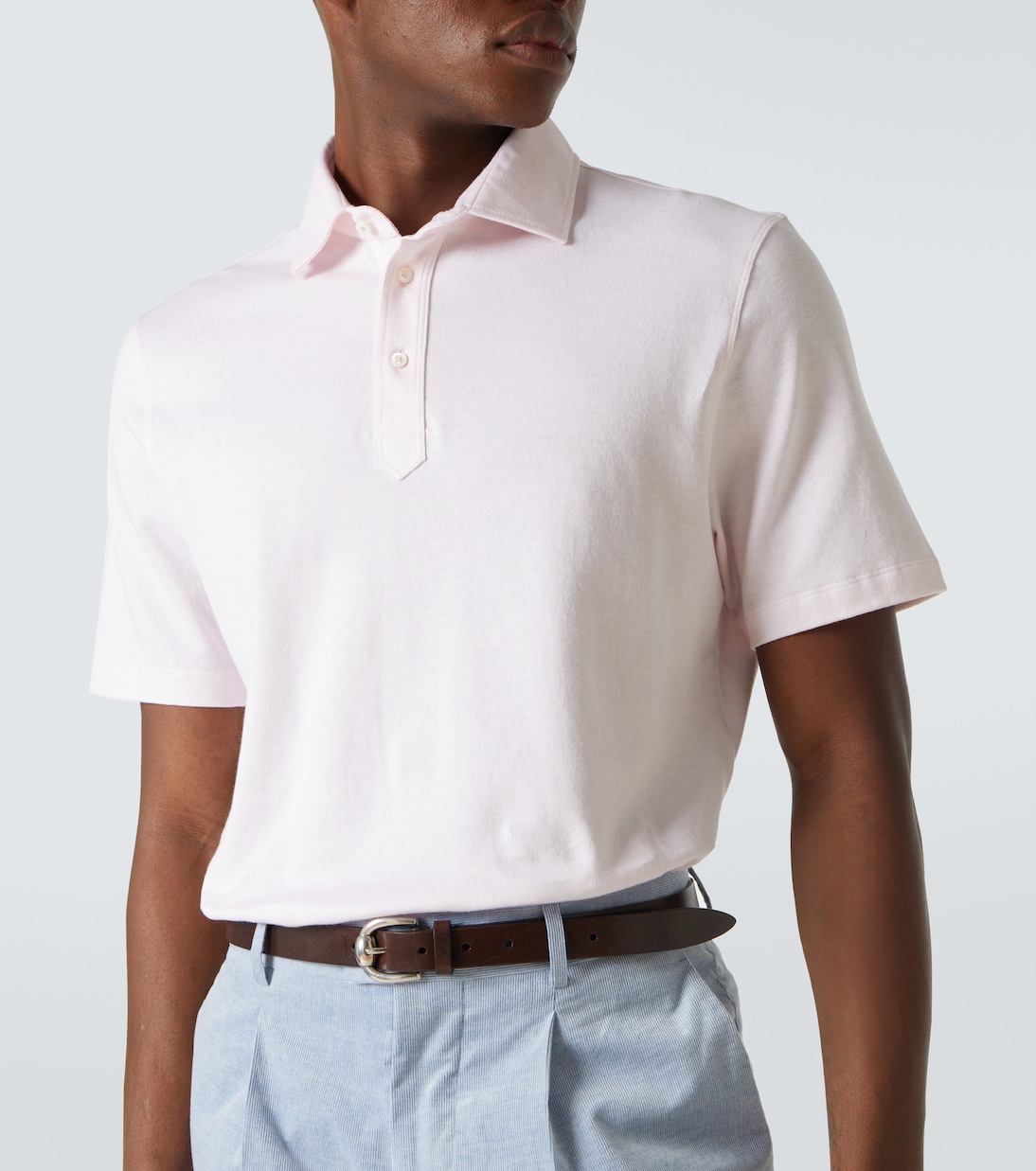 Polo in cotone e lino piqué  | Brunello Cucinelli