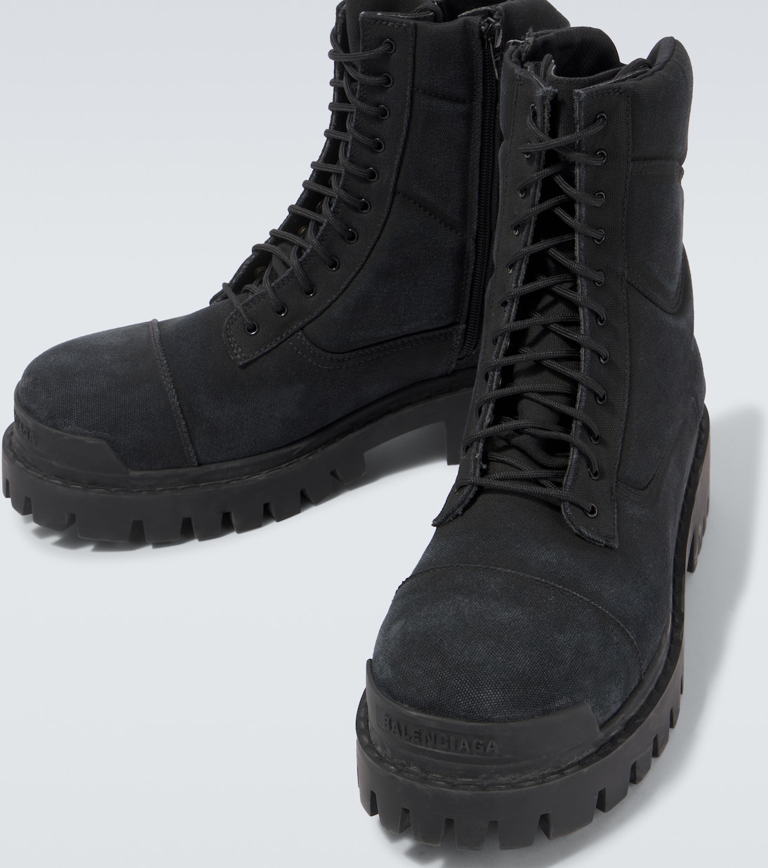 Combat Strike canvas lace-up boots | Balenciaga