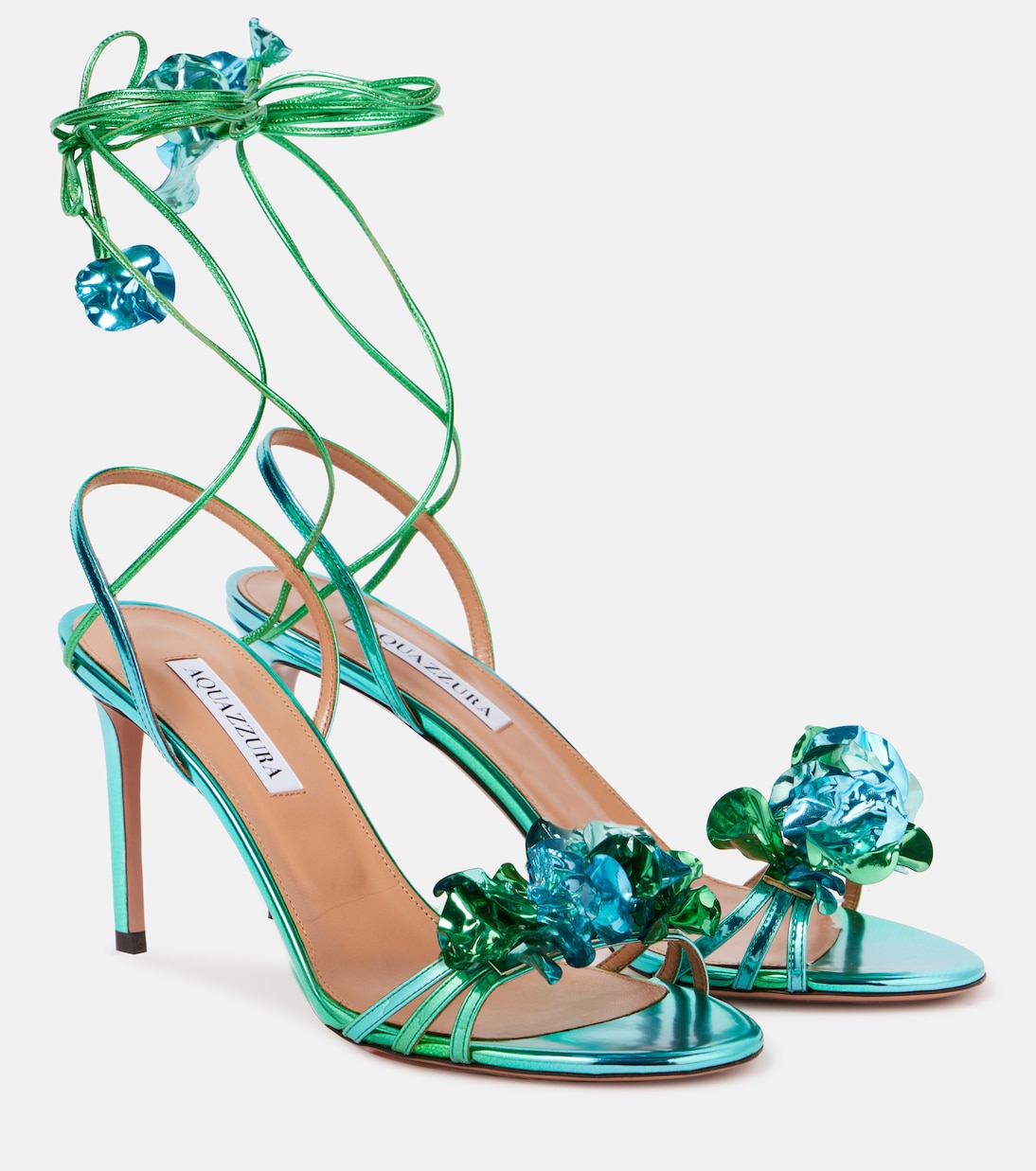 Sandales Summer Sun 85 en cuir métallisé | Aquazzura