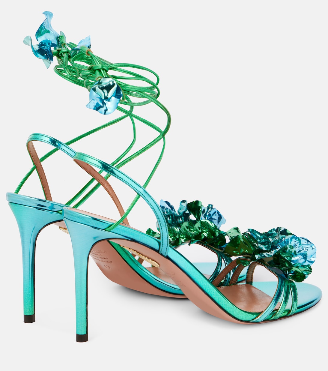Sandales Summer Sun 85 en cuir métallisé | Aquazzura