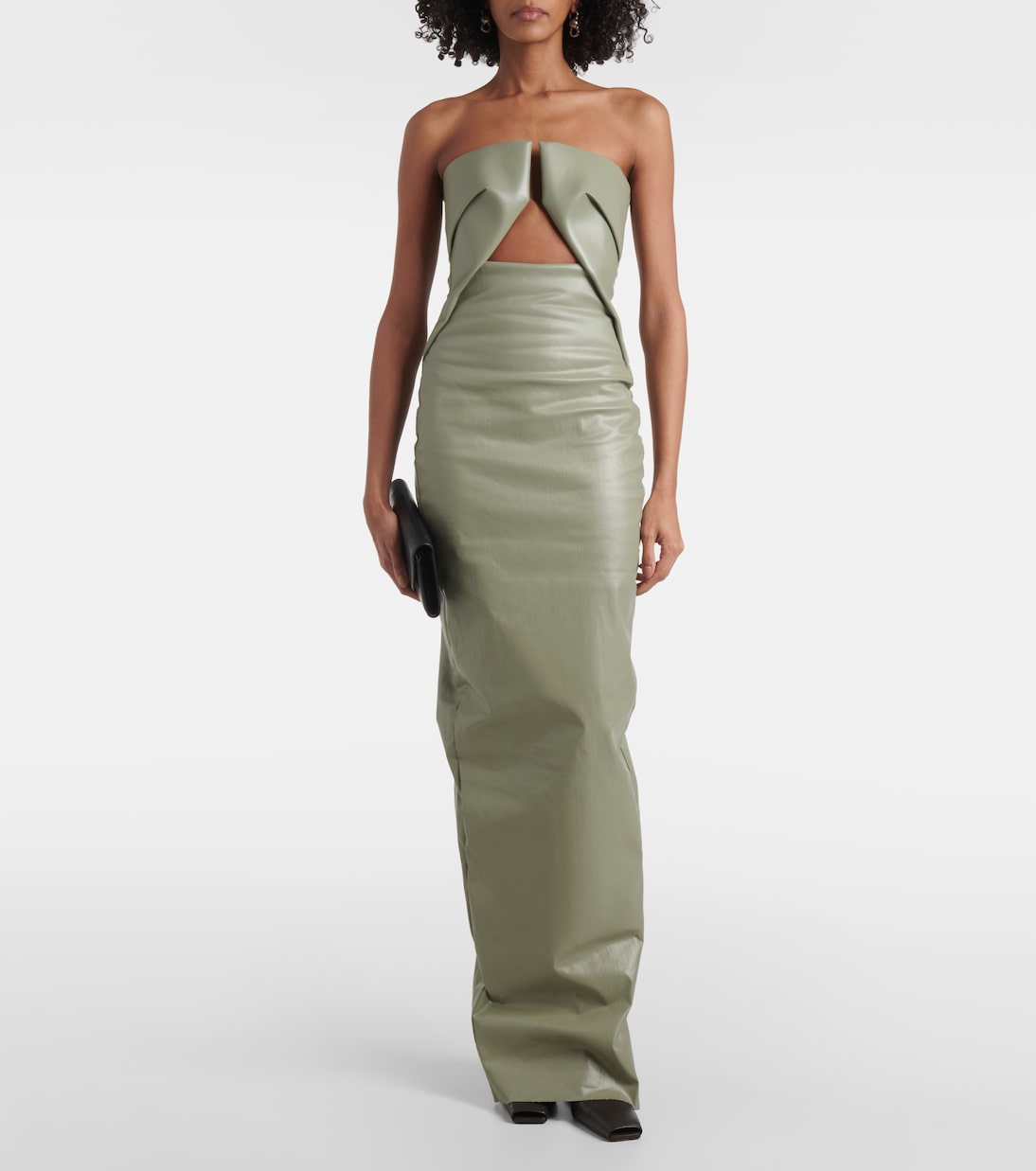 Prong cut-out coated denim gown | Rick Owens