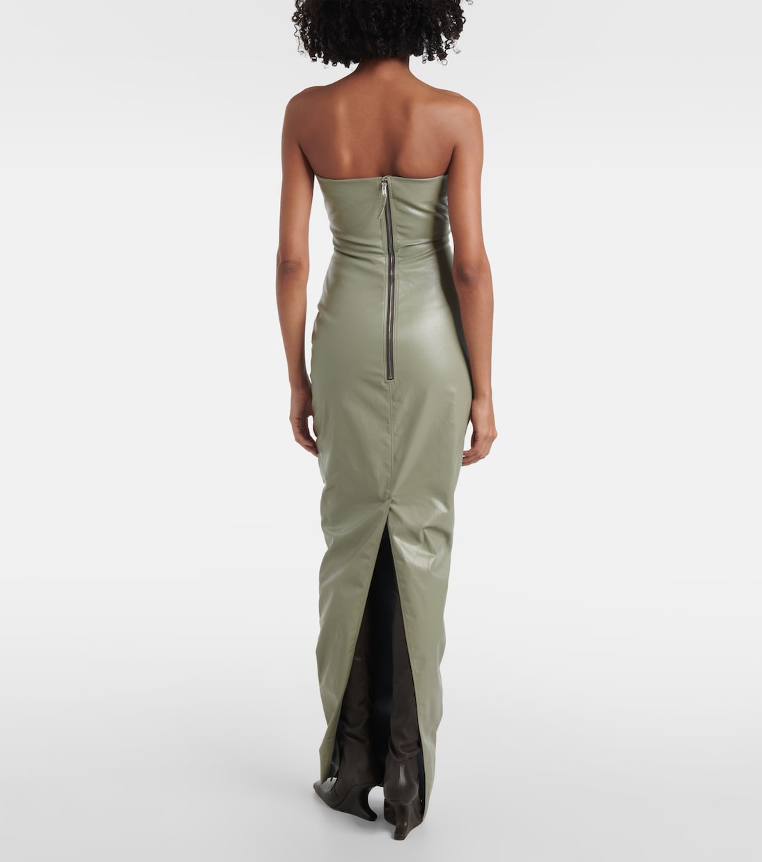 Prong cut-out coated denim gown | Rick Owens