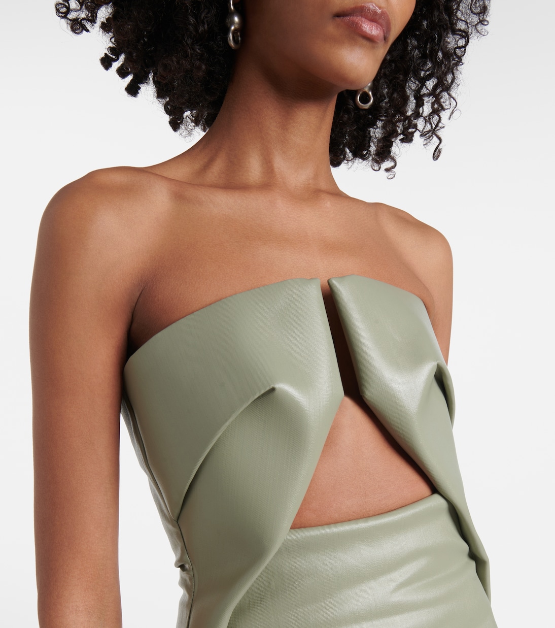 Prong cut-out coated denim gown | Rick Owens