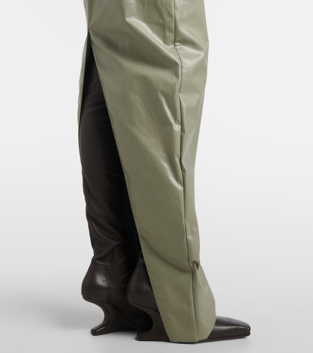 Prong cut-out coated denim gown | Rick Owens
