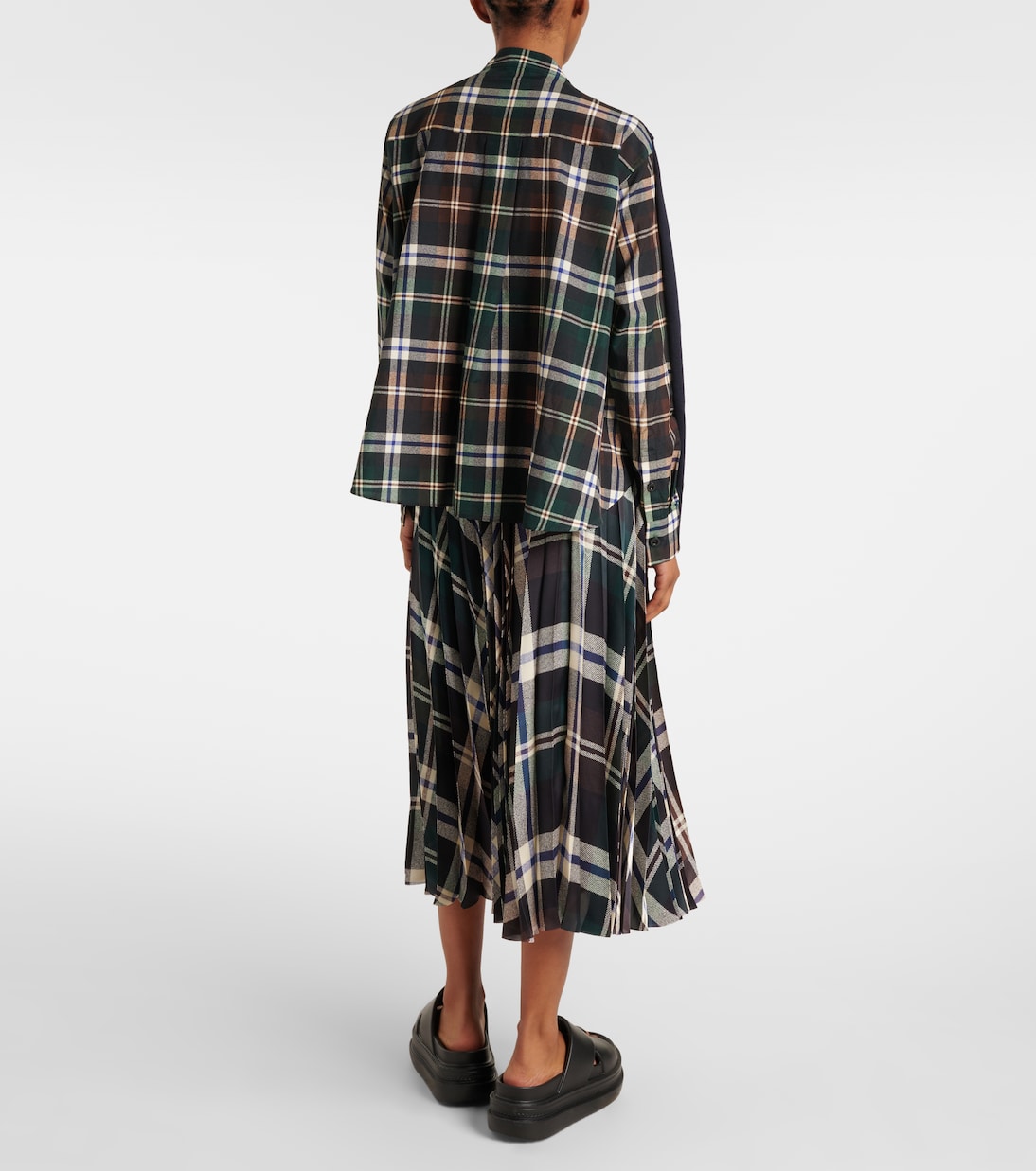 Cárdigan en mezcla de algodón a cuadros | Sacai