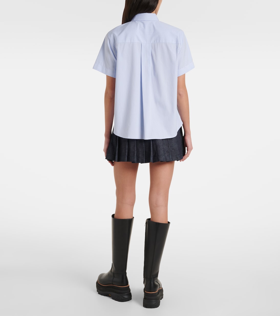 Camicia in popeline di cotone con volant | Sacai