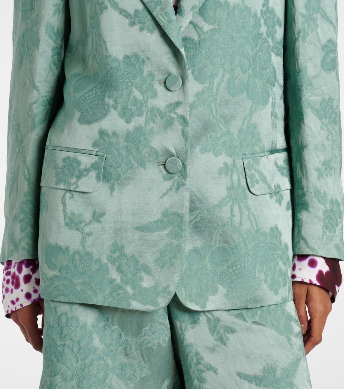 Blazer en jacquard de lin mélangé | Dries Van Noten
