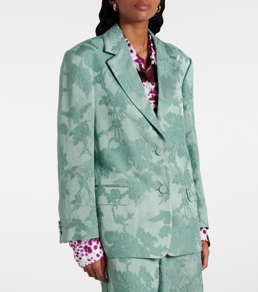 Blazer en jacquard de lin mélangé | Dries Van Noten