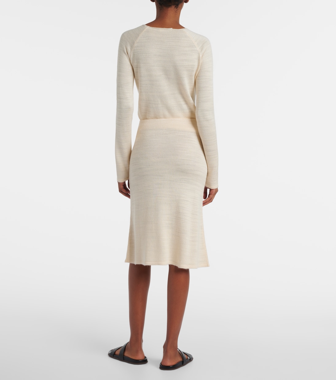 Gonna midi Jesto in maglia di misto seta | The Row