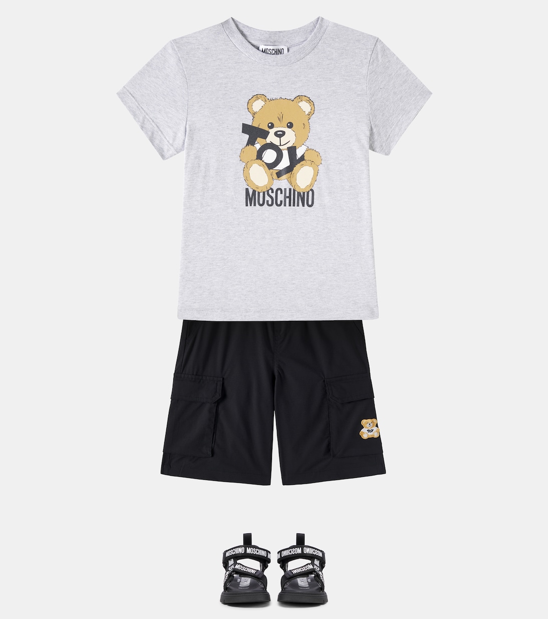 Short cargo Teddy Bear en coton mélangé | Moschino Kids