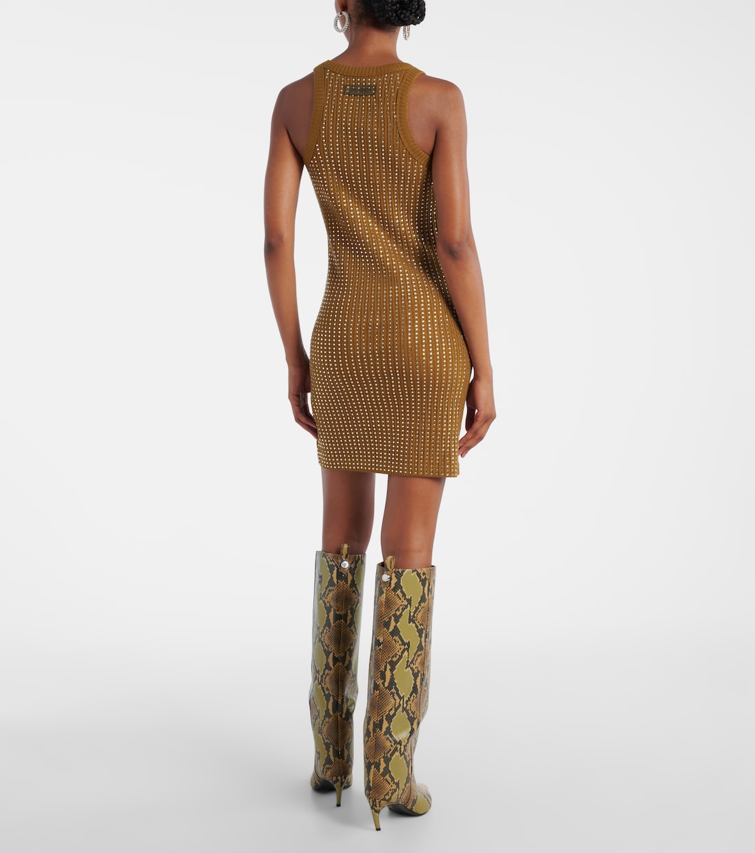 Minikleid aus Baumwoll-Jersey mit Kristallen | The Attico
