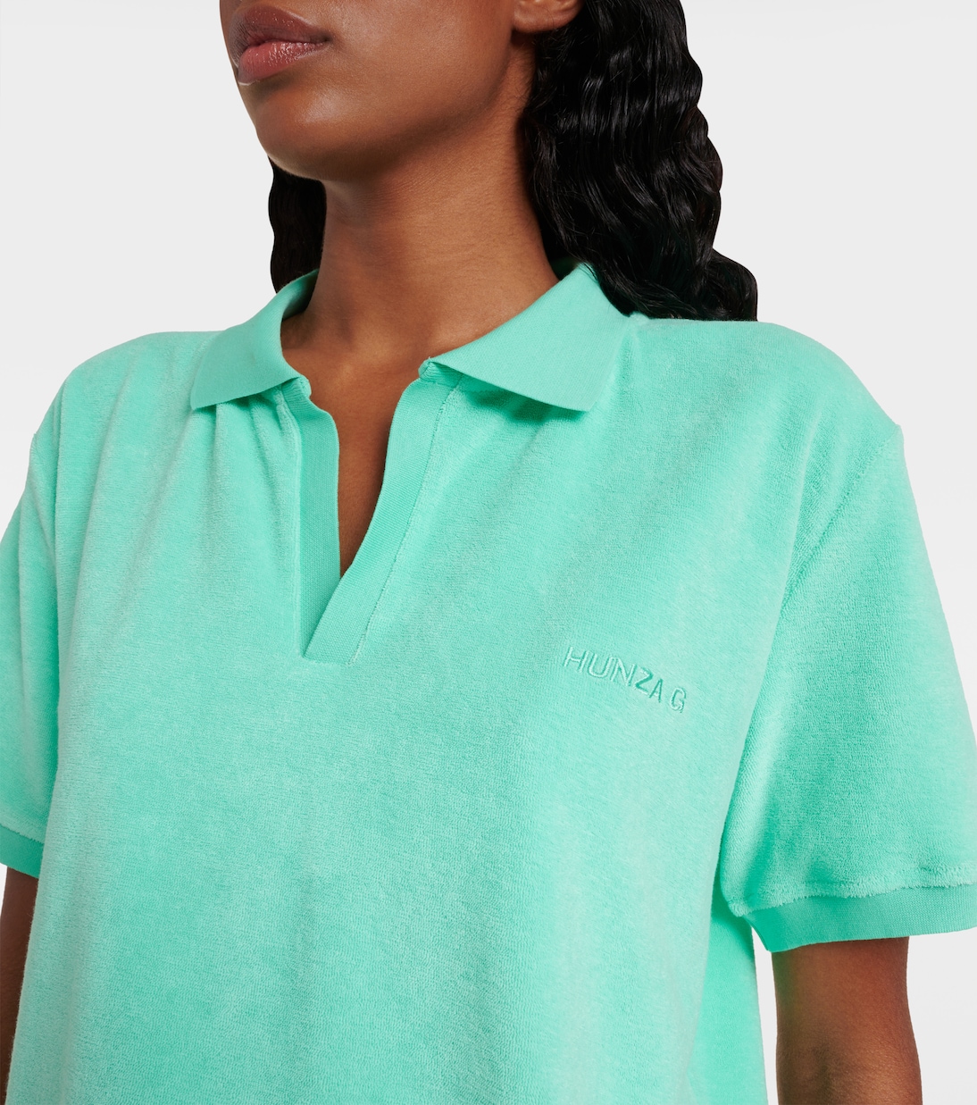 Cotton terry polo shirt | Hunza G