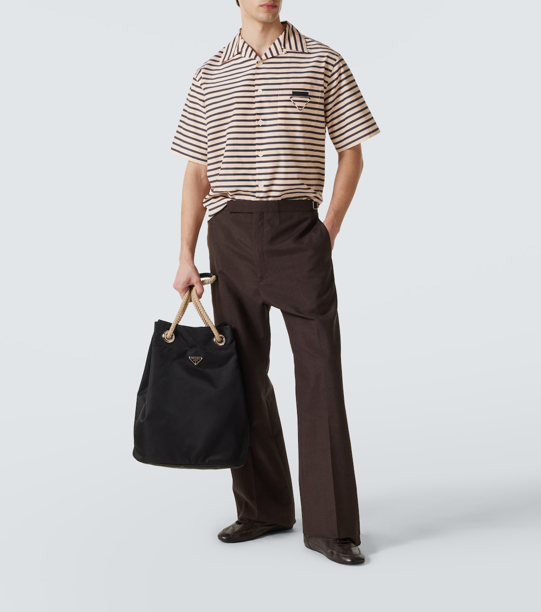 Striped cotton bowling shirt | Prada