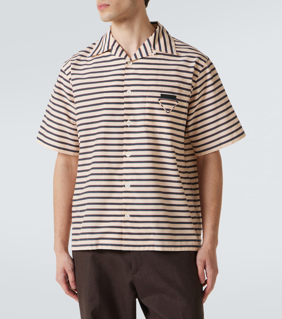 Striped cotton bowling shirt | Prada