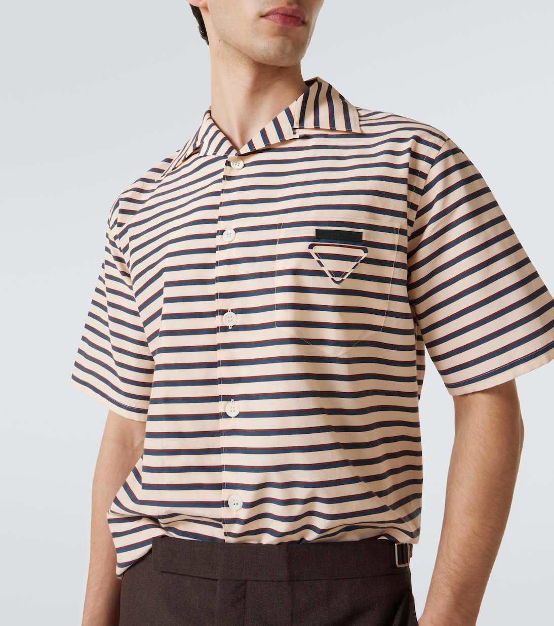 Striped cotton bowling shirt | Prada