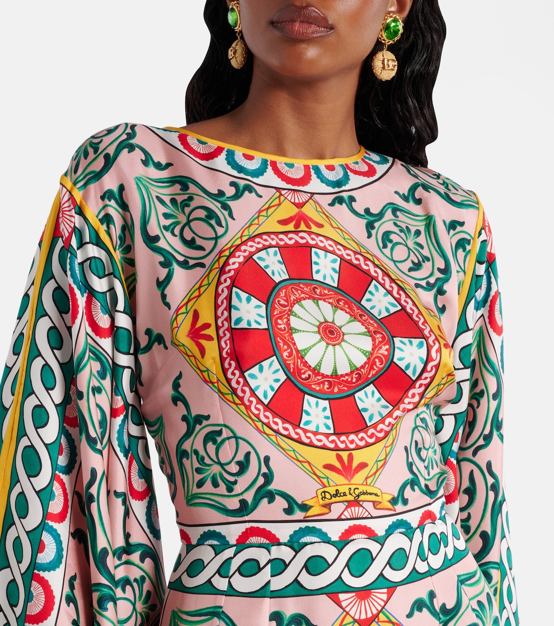 Vestido de fiesta de seda estampado | Dolce&Gabbana