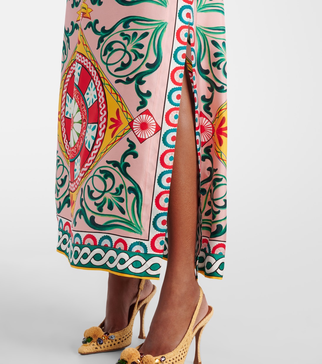Vestido de fiesta de seda estampado | Dolce&Gabbana
