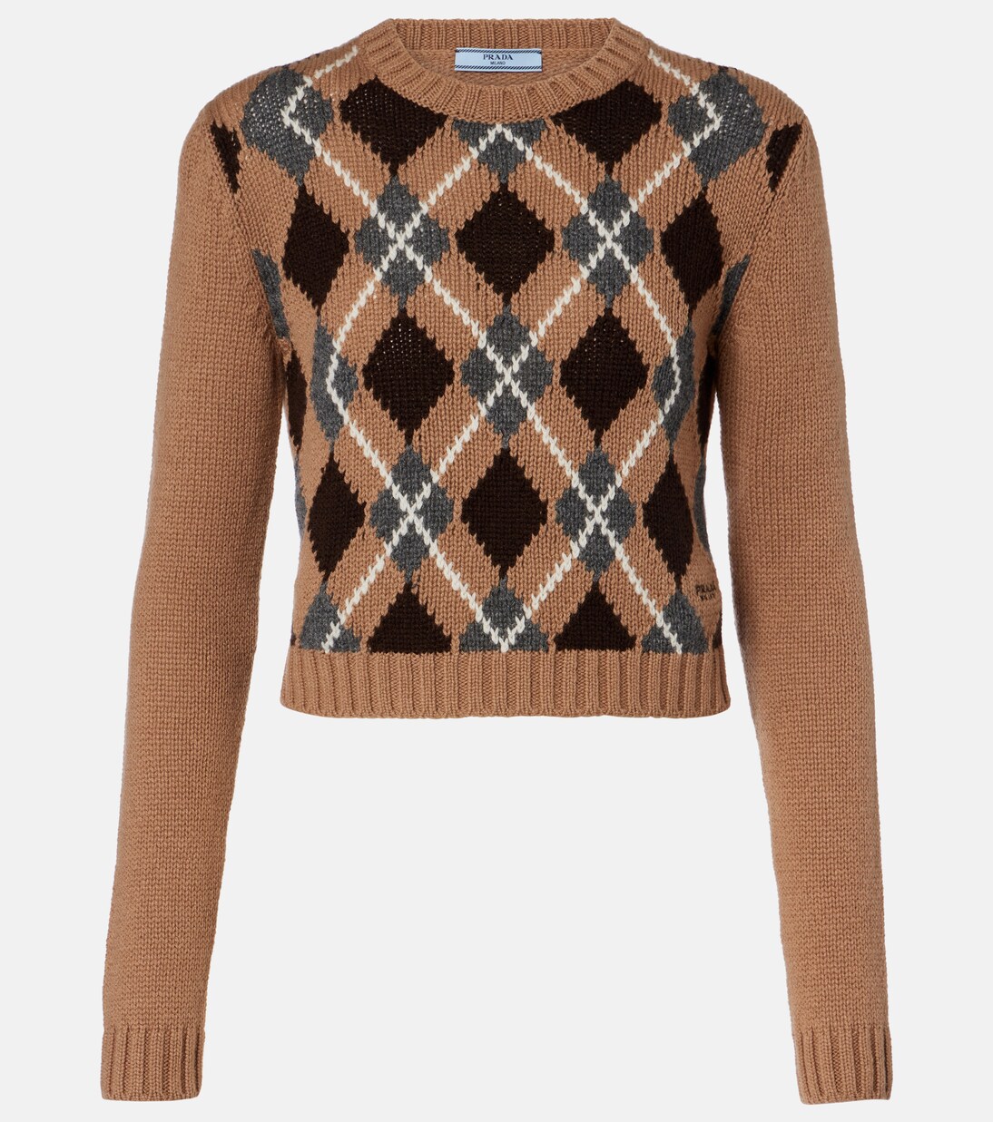 Pull en cachemire à motif Argyle | Prada
