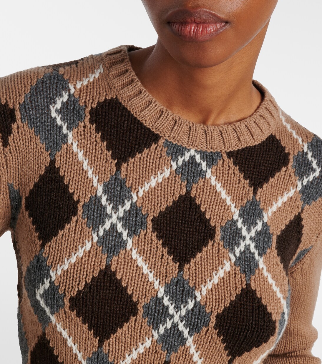 Pull en cachemire à motif Argyle | Prada