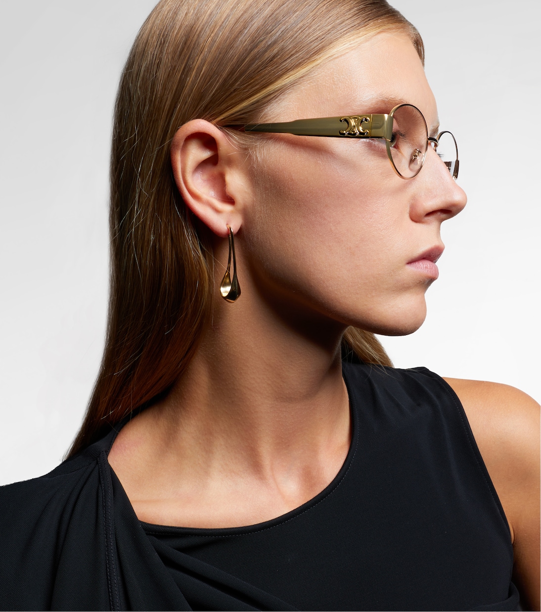 Metal Triomphe round glasses | Celine Eyewear
