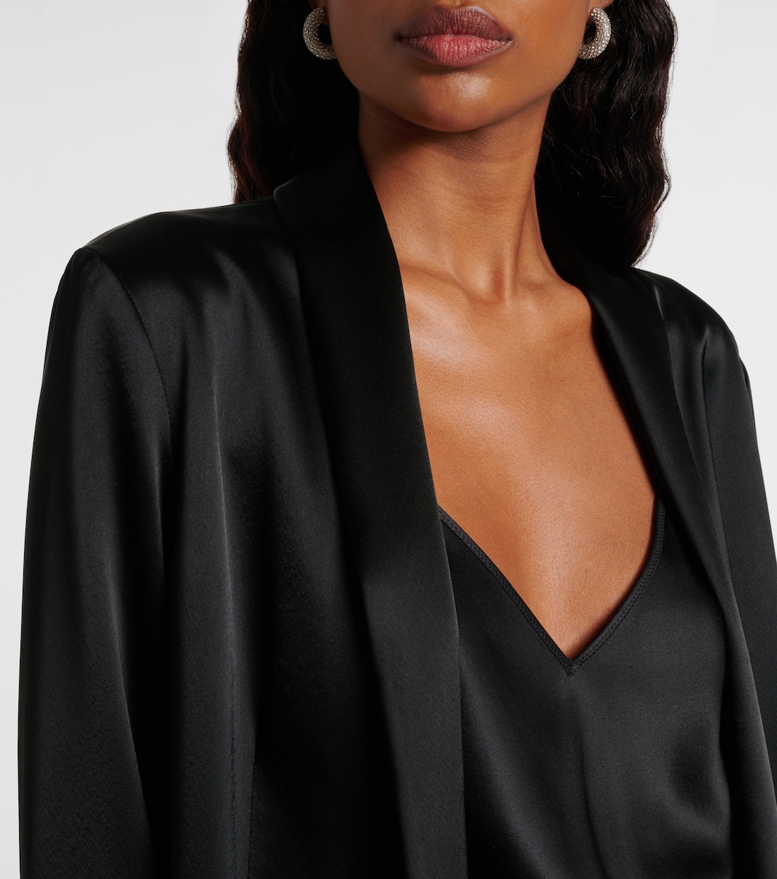 Julianne satin blazer | Galvan